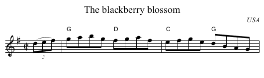 The blackberry blossom - staff notation