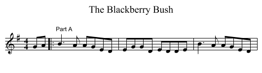 The Blackberry Bush - staff notation