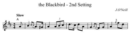 the Blackbird - 2nd Setting - staff notation