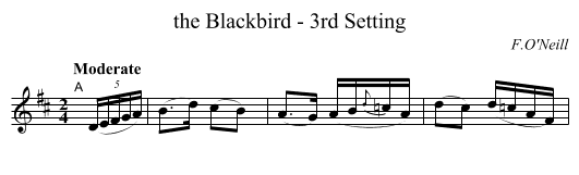 the Blackbird - 3rd Setting - staff notation