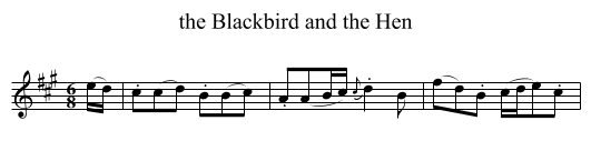 the Blackbird and the Hen - staff notation