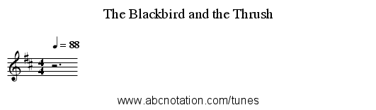 The Blackbird and the Thrush - staff notation