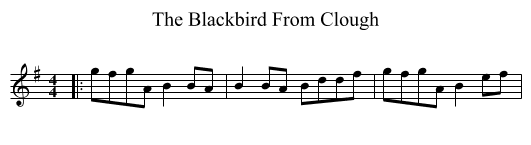 The Blackbird From Clough - staff notation