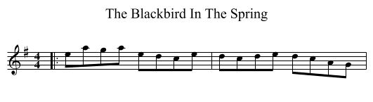 The Blackbird In The Spring - staff notation
