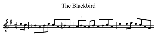 The Blackbird - staff notation