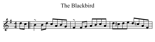 The Blackbird - staff notation