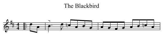 The Blackbird - staff notation
