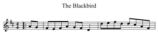 The Blackbird - staff notation