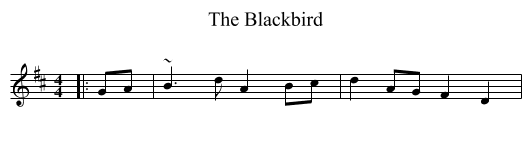 The Blackbird - staff notation