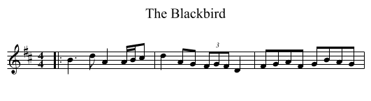 The Blackbird - staff notation