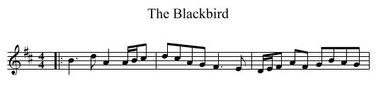 The Blackbird - staff notation