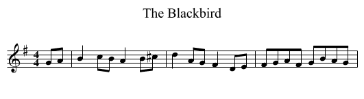 The Blackbird - staff notation