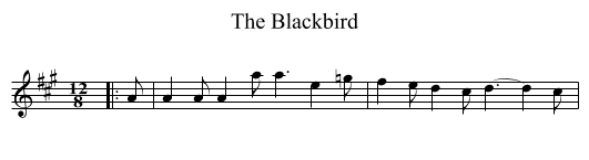 The Blackbird - staff notation