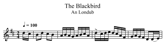 The Blackbird - staff notation