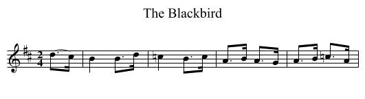 The Blackbird - staff notation