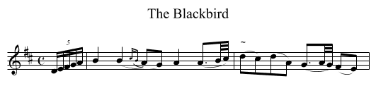 The Blackbird - staff notation