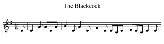 The Blackcock - staff notation