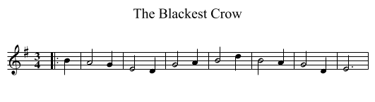 The Blackest Crow - staff notation