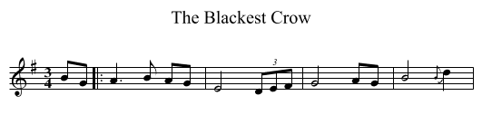 The Blackest Crow - staff notation