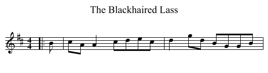 The Blackhaired Lass - staff notation