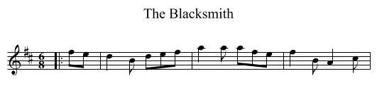 The Blacksmith - staff notation