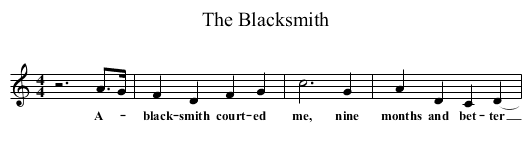The Blacksmith - staff notation