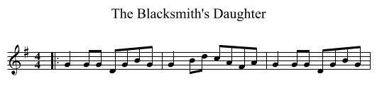 The Blacksmith's Daughter - staff notation