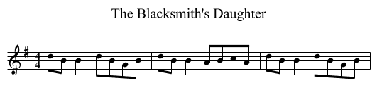 The Blacksmith's Daughter - staff notation