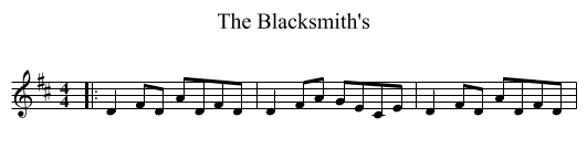 The Blacksmith's - staff notation
