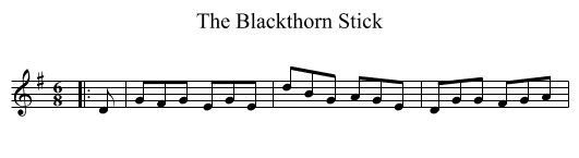 The Blackthorn Stick - staff notation
