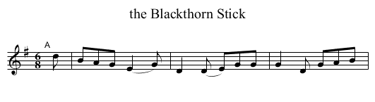 the Blackthorn Stick - staff notation