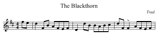 The Blackthorn - staff notation