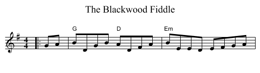 The Blackwood Fiddle - staff notation