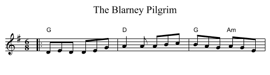 The Blarney Pilgrim - staff notation