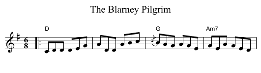 The Blarney Pilgrim - staff notation