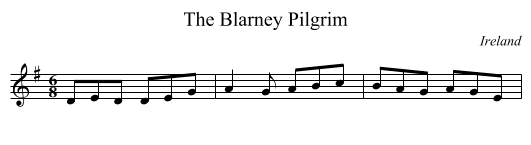 The Blarney Pilgrim - staff notation