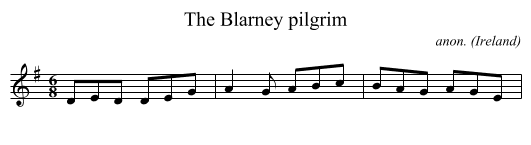 The Blarney pilgrim - staff notation