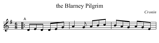 the Blarney Pilgrim - staff notation