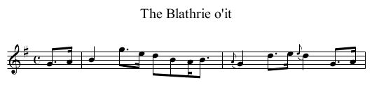 The Blathrie o'it - staff notation