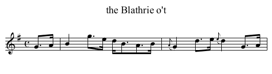 the Blathrie o't - staff notation