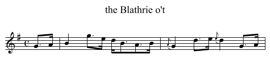 the Blathrie o't - staff notation