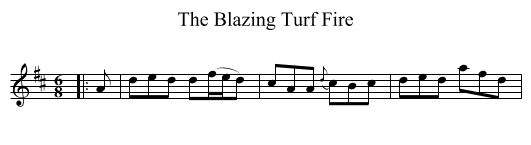 The Blazing Turf Fire - staff notation