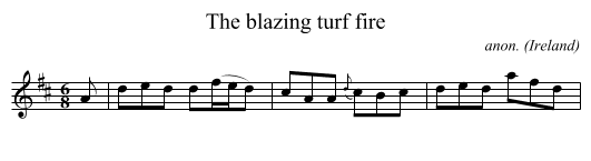 The blazing turf fire - staff notation