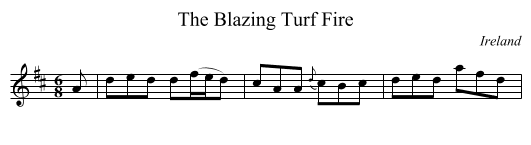 The Blazing Turf Fire - staff notation