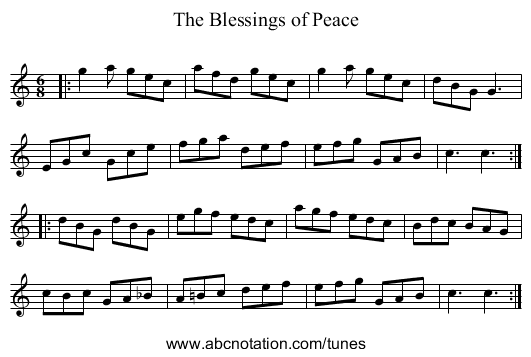 The Blessings of Peace - staff notation