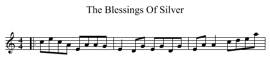The Blessings Of Silver - staff notation