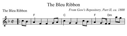 The Bleu Ribbon - staff notation