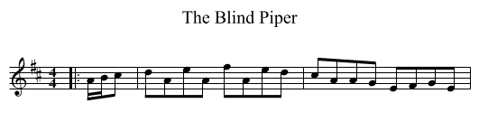 The Blind Piper - staff notation