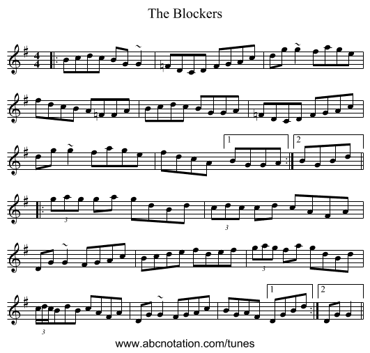 The Blockers - staff notation