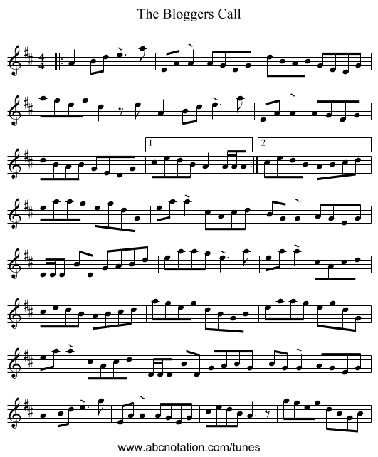 The Bloggers Call - staff notation